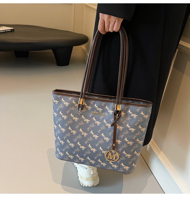 Women's PU Leather Monogram Tote Bag detail 38