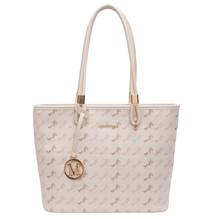Women's PU Leather Monogram Tote Bag view 3