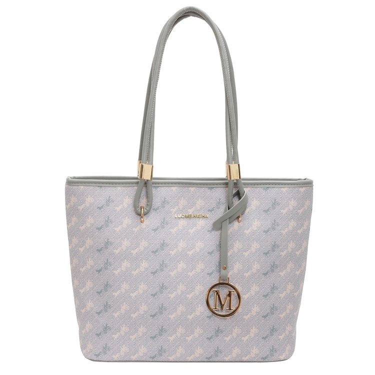 Women's PU Leather Monogram Tote Bag view 4