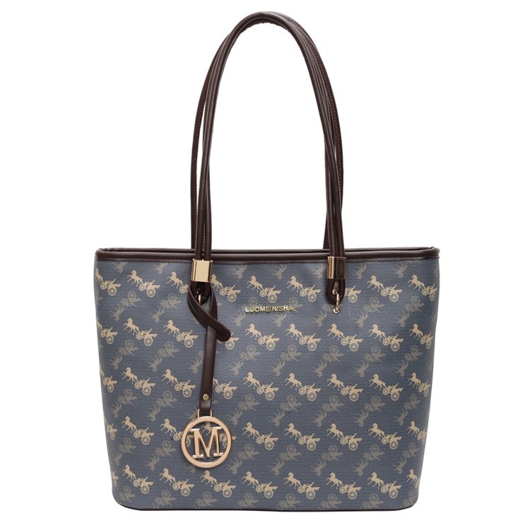 Women's PU Leather Monogram Tote Bag view 5