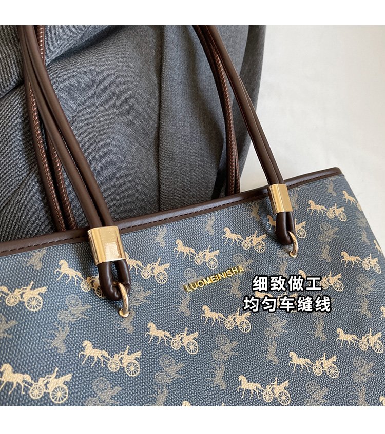 Women's PU Leather Monogram Tote Bag detail 4