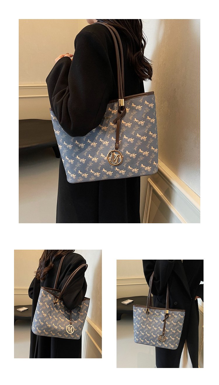 Women's PU Leather Monogram Tote Bag detail 8