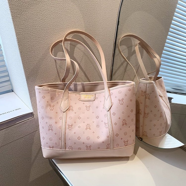 Women's PU Leather Monogram Tote Bag view 2