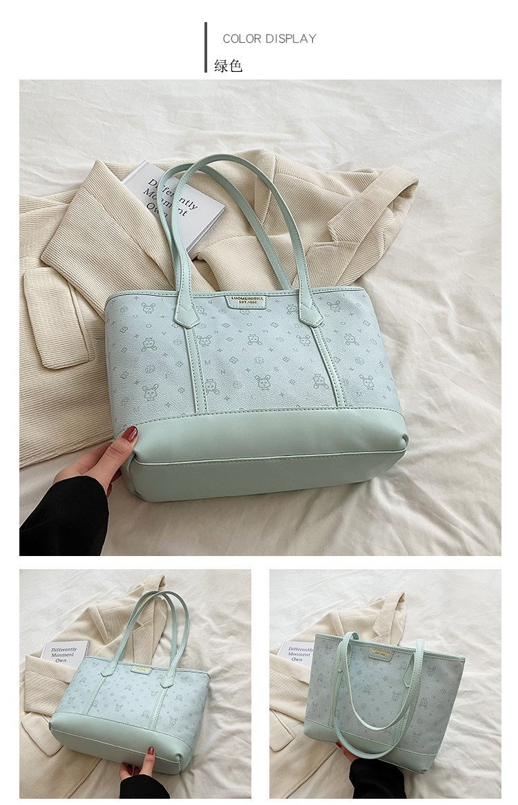 Women's PU Leather Monogram Tote Bag detail 9