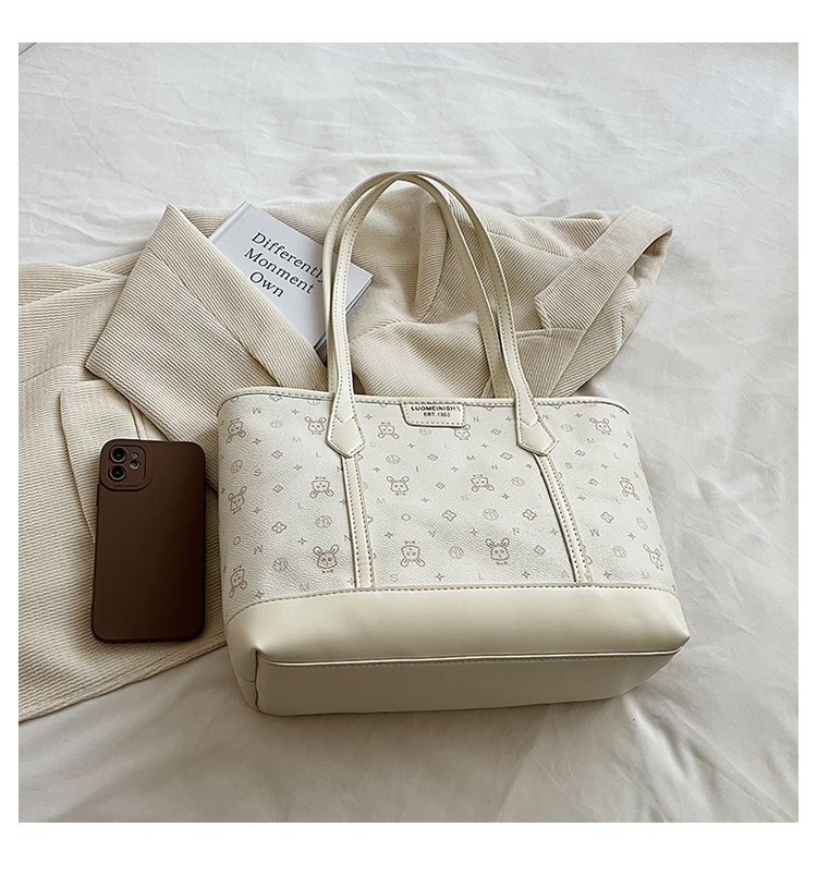 Women's PU Leather Monogram Tote Bag detail 14
