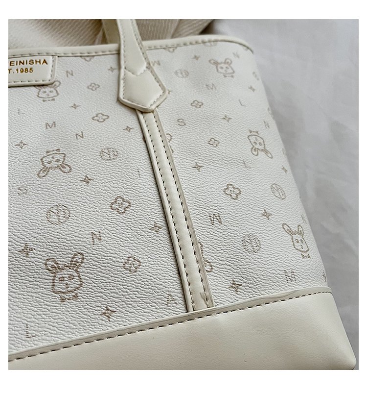 Women's PU Leather Monogram Tote Bag detail 15