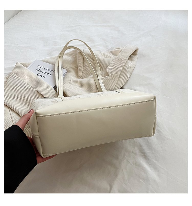 Women's PU Leather Monogram Tote Bag detail 17