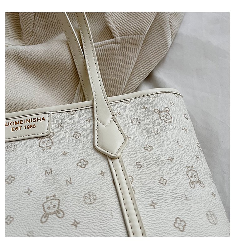 Women's PU Leather Monogram Tote Bag detail 18