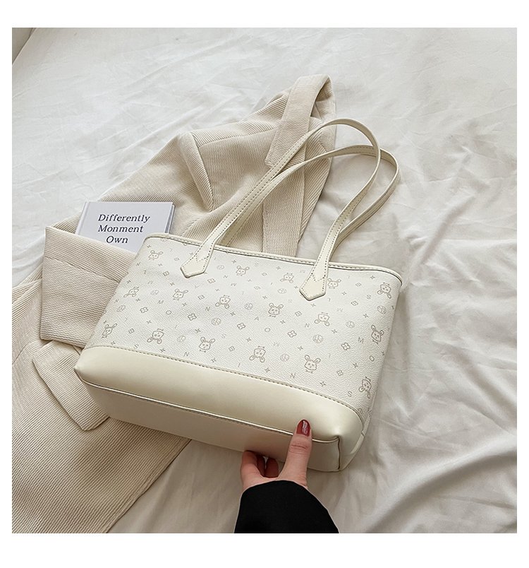 Women's PU Leather Monogram Tote Bag detail 21