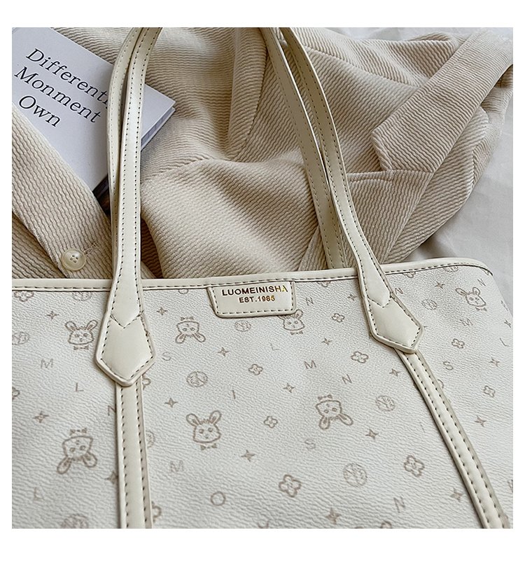 Women's PU Leather Monogram Tote Bag detail 24