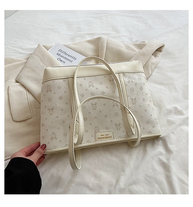 Women's PU Leather Monogram Tote Bag detail 25
