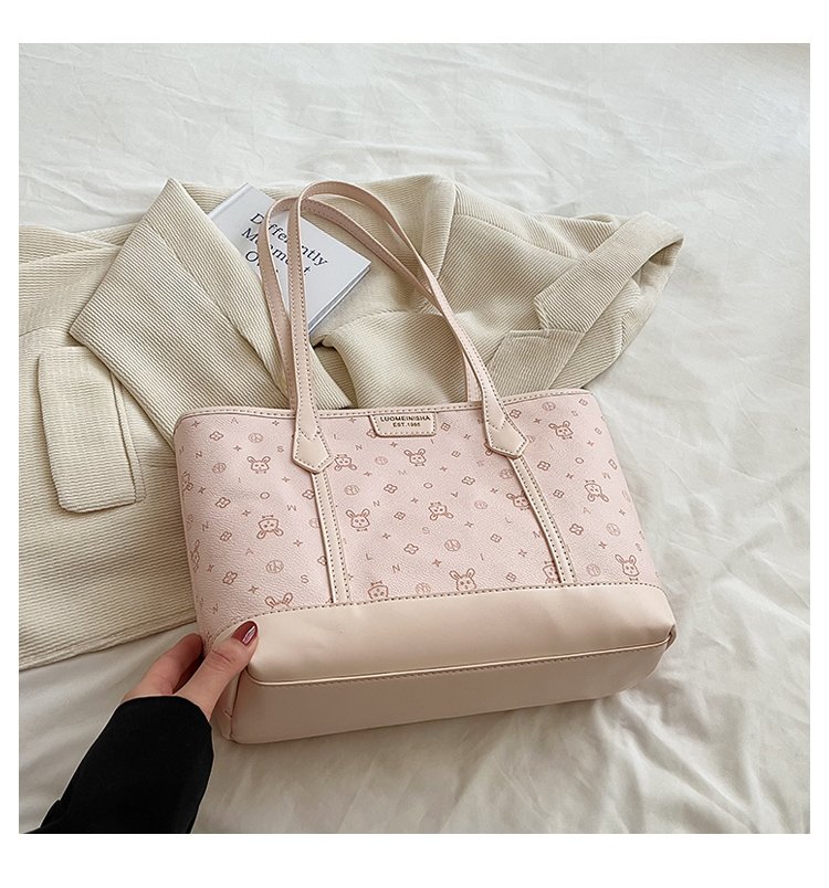 Women's PU Leather Monogram Tote Bag detail 28
