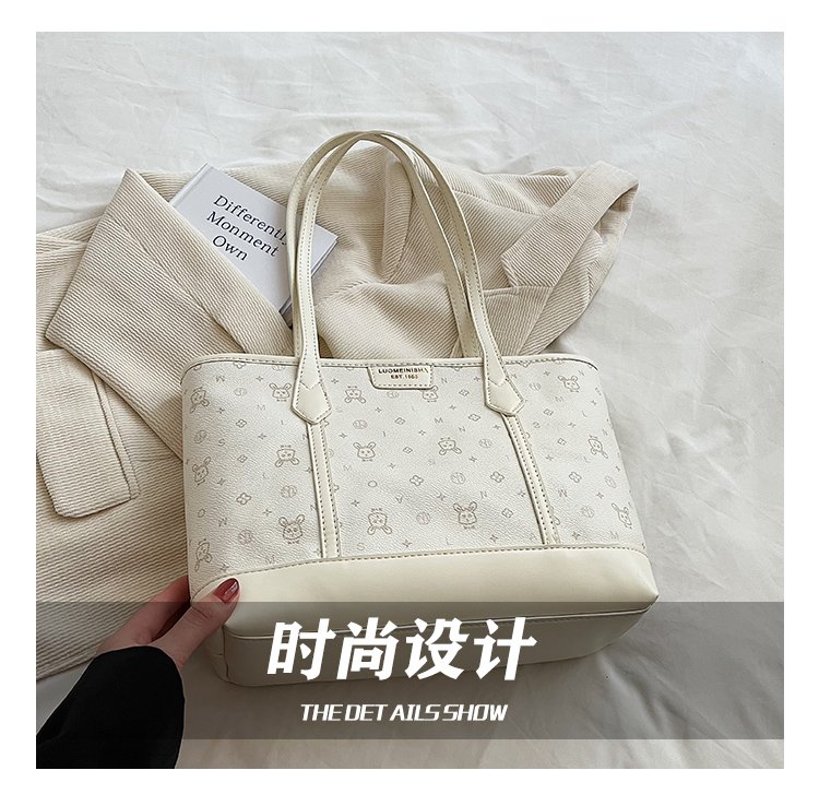 Women's PU Leather Monogram Tote Bag detail 5