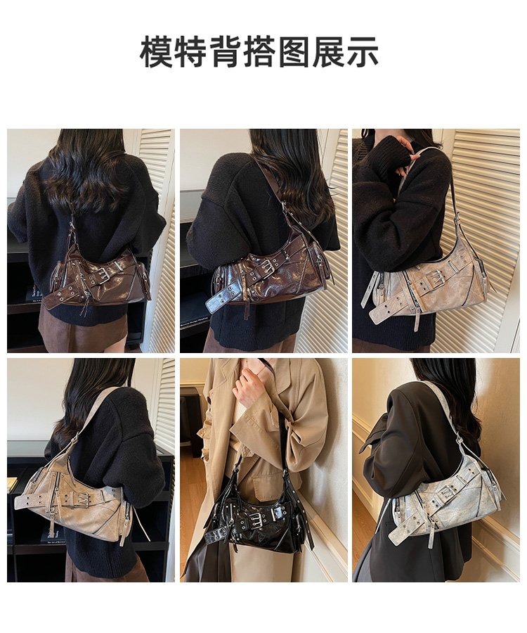 Women's PU Leather Multi Pocket Shoulder Bag detail 6