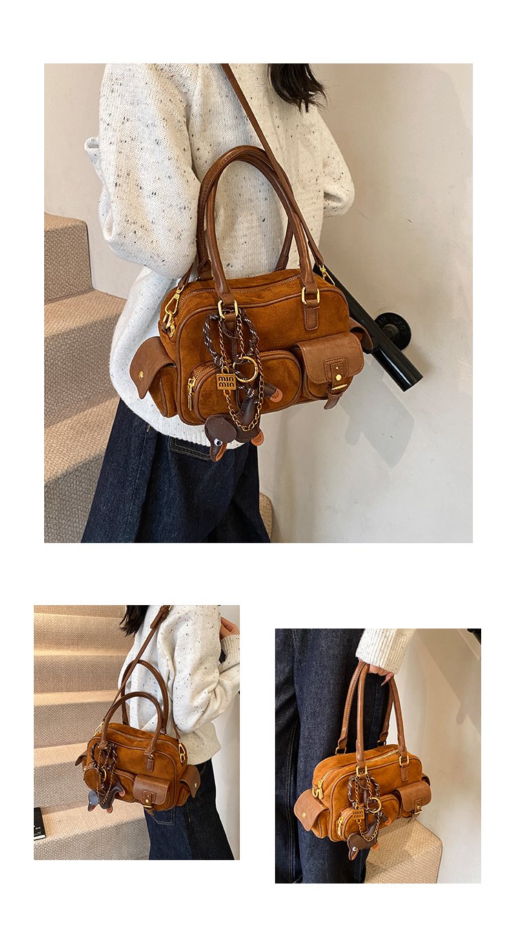 Women's PU Leather Multi Pocket Shoulder Bag detail 4
