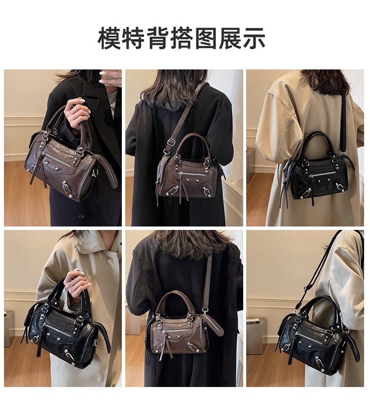 Women's PU Leather Multi Zip Mini Crossbody Bag detail 10
