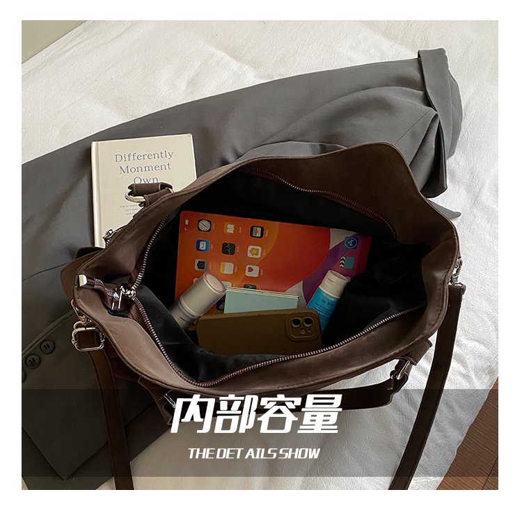 Women's PU Leather Multi Zip Shoulder Bag detail 15