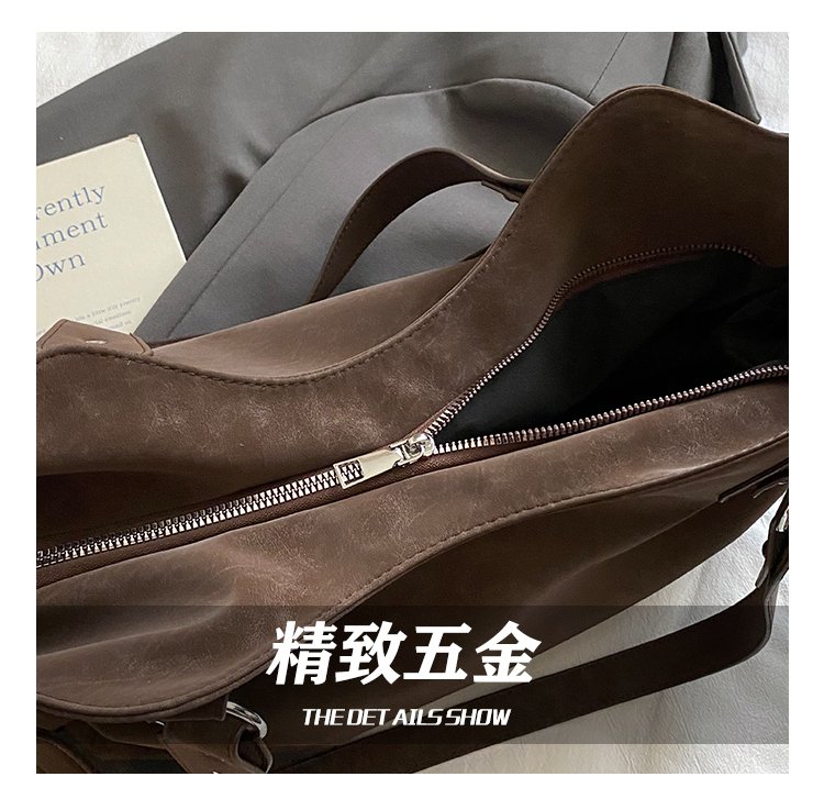 Women's PU Leather Multi Zip Shoulder Bag detail 1