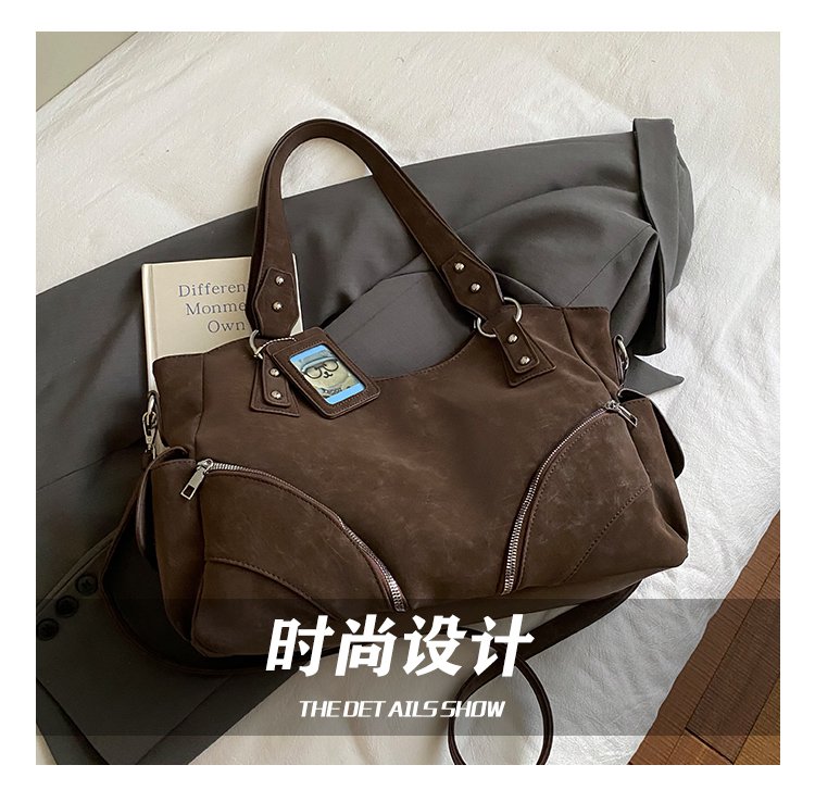 Women's PU Leather Multi Zip Shoulder Bag detail 2