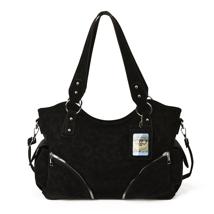 Women's PU Leather Multi Zip Shoulder Bag view 3
