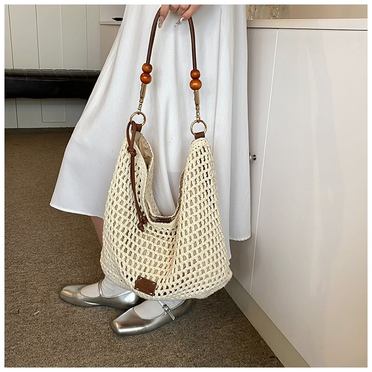 Women's PU Leather Openwork Woven Hobo Shoulder Bag detail 12