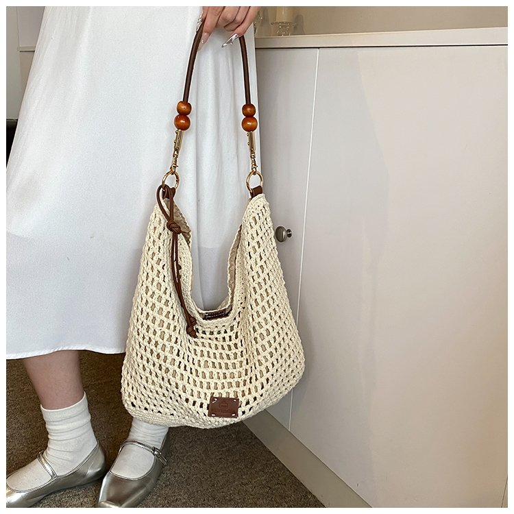 Women's PU Leather Openwork Woven Hobo Shoulder Bag detail 13