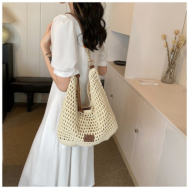 Women's PU Leather Openwork Woven Hobo Shoulder Bag detail 14