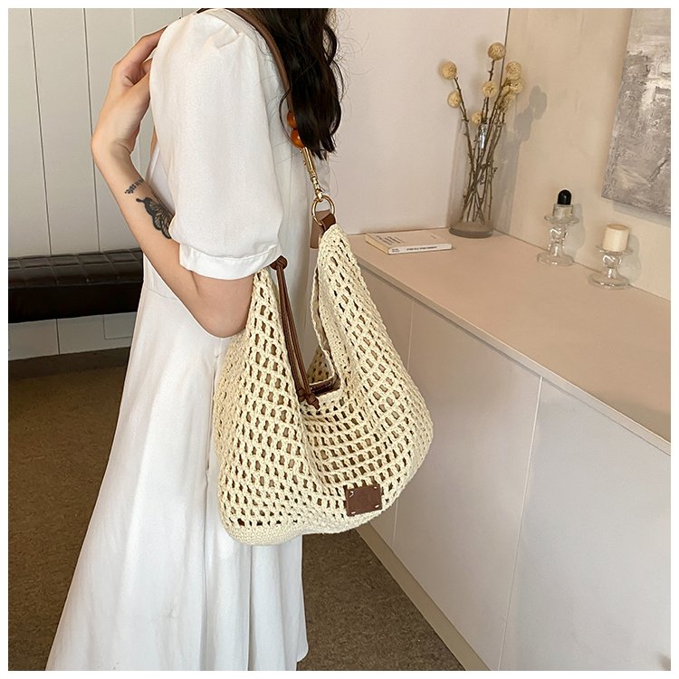 Women's PU Leather Openwork Woven Hobo Shoulder Bag detail 15