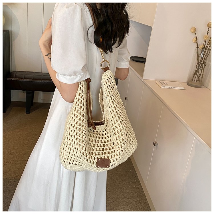 Women's PU Leather Openwork Woven Hobo Shoulder Bag detail 19