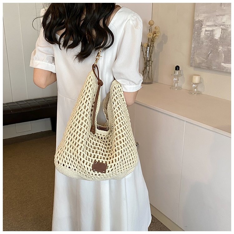 Women's PU Leather Openwork Woven Hobo Shoulder Bag detail 22