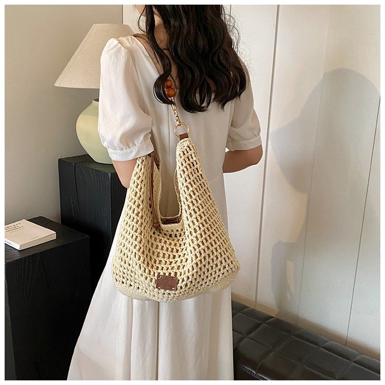 Women's PU Leather Openwork Woven Hobo Shoulder Bag detail 30