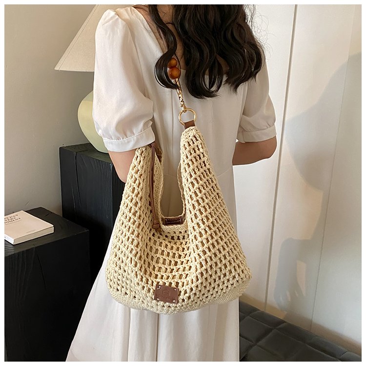 Women's PU Leather Openwork Woven Hobo Shoulder Bag detail 31