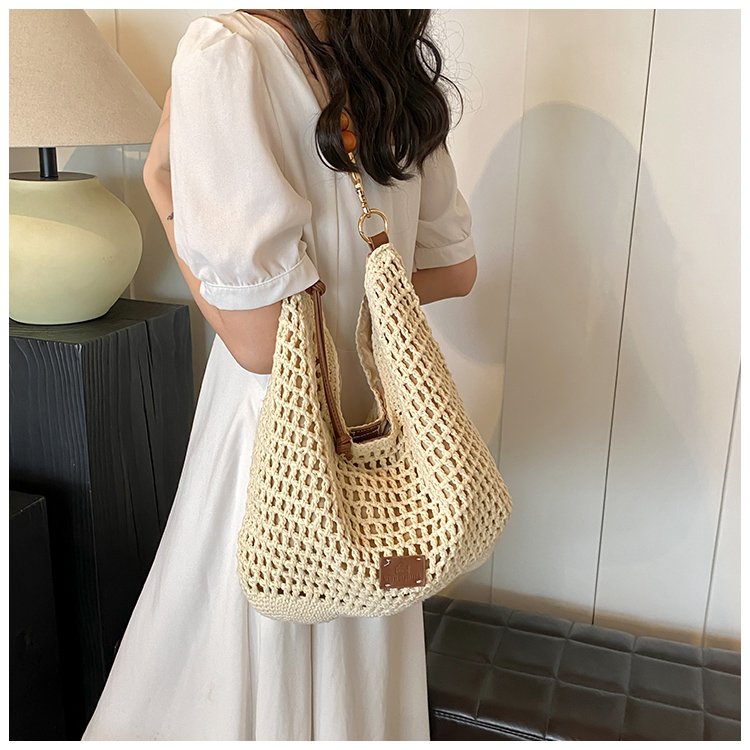 Women's PU Leather Openwork Woven Hobo Shoulder Bag detail 32