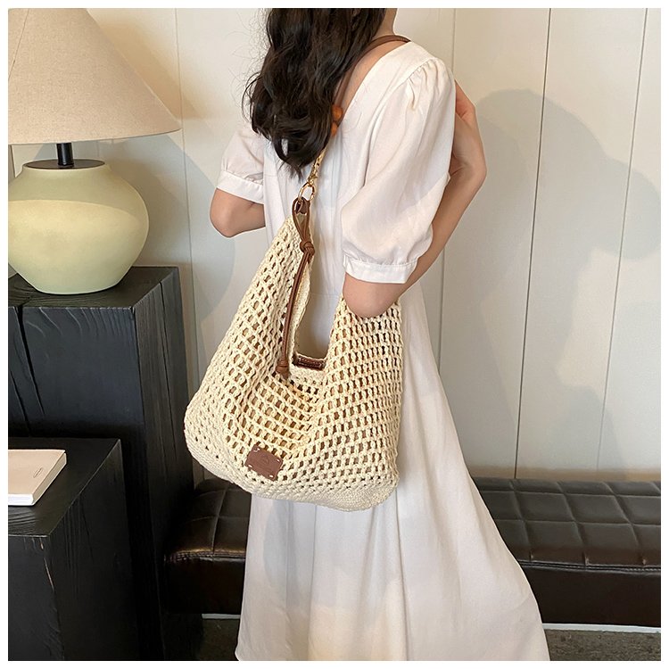 Women's PU Leather Openwork Woven Hobo Shoulder Bag detail 35