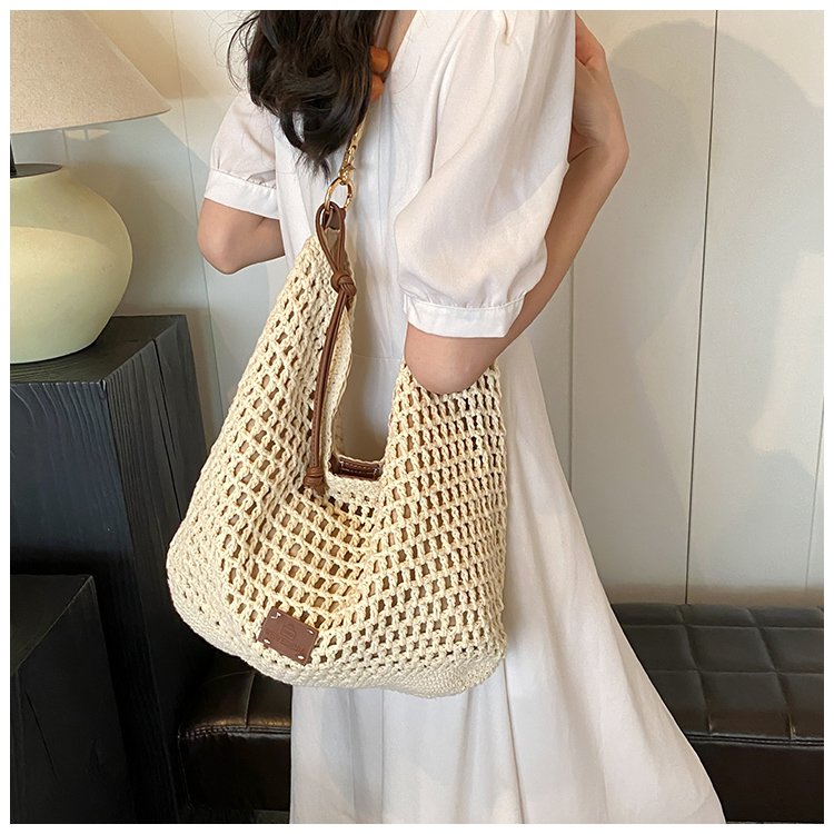 Women's PU Leather Openwork Woven Hobo Shoulder Bag detail 36