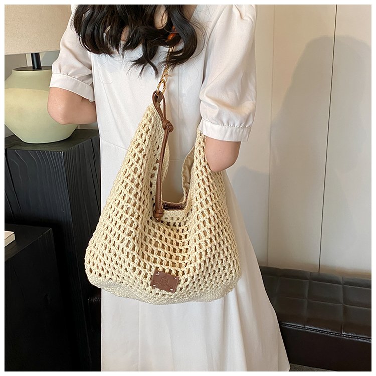 Women's PU Leather Openwork Woven Hobo Shoulder Bag detail 38