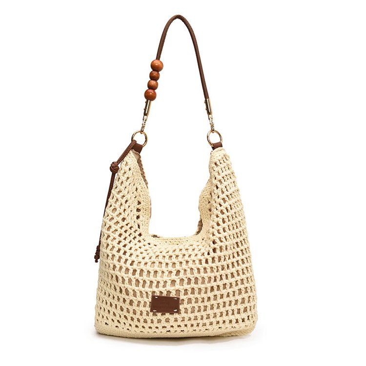 Women's PU Leather Openwork Woven Hobo Shoulder Bag view 1