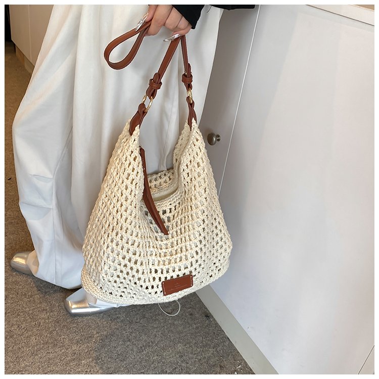Women's PU Leather Openwork Woven Shoulder Bag detail 10