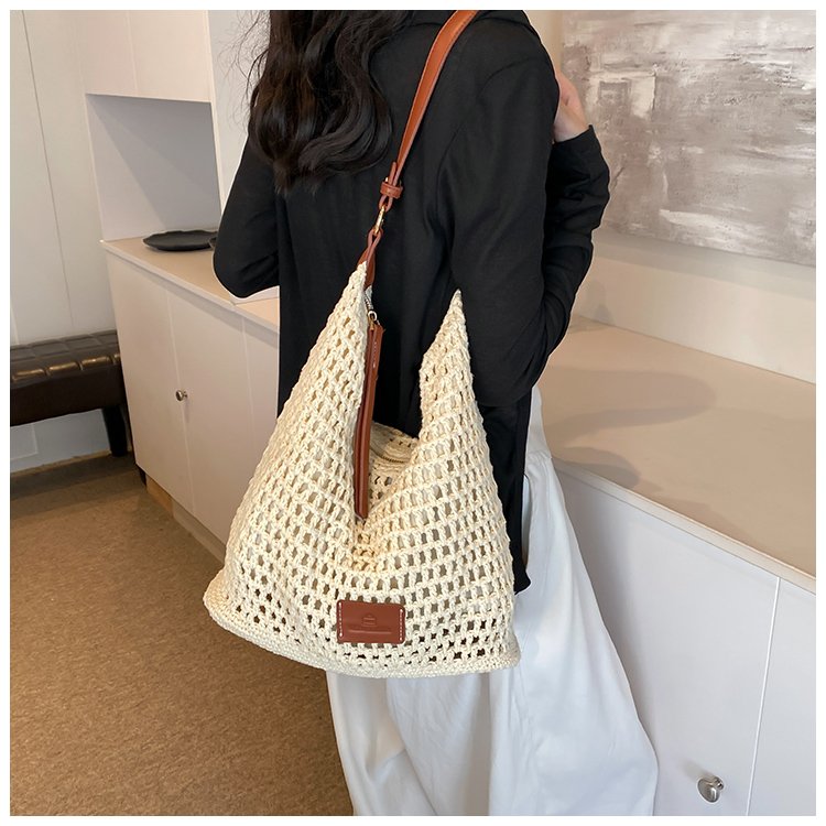 Women's PU Leather Openwork Woven Shoulder Bag detail 11
