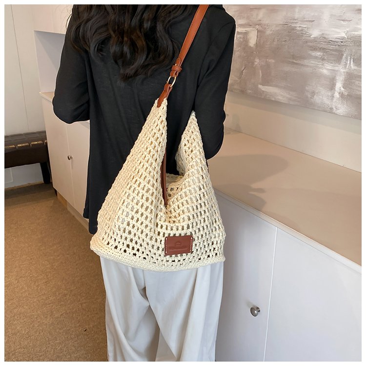 Women's PU Leather Openwork Woven Shoulder Bag detail 13