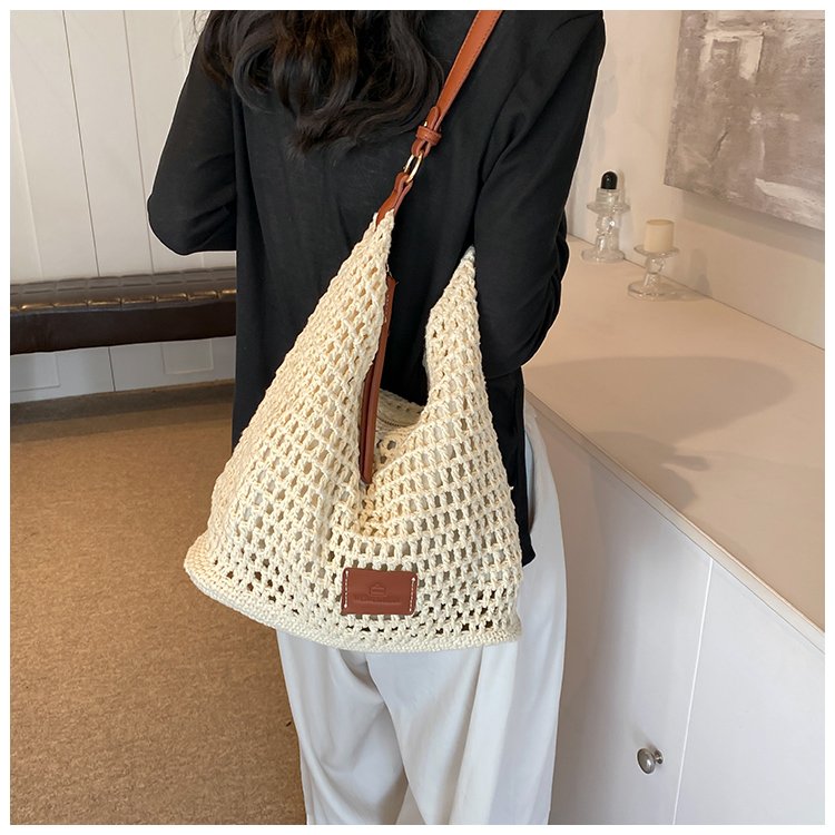 Women's PU Leather Openwork Woven Shoulder Bag detail 14