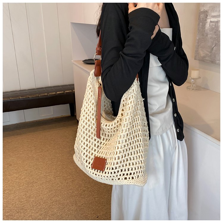 Women's PU Leather Openwork Woven Shoulder Bag detail 15