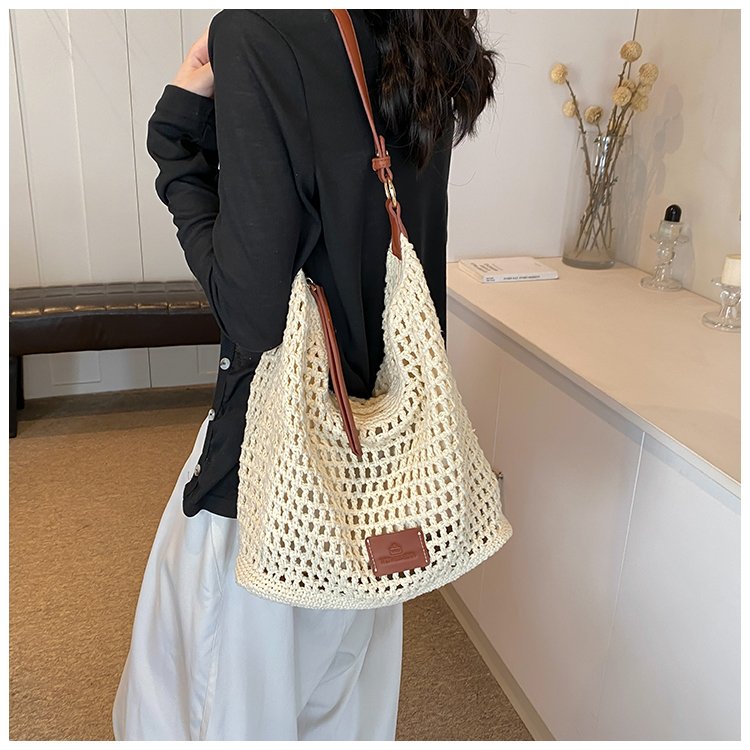 Women's PU Leather Openwork Woven Shoulder Bag detail 16