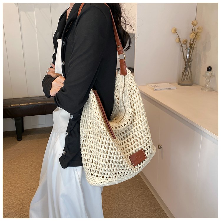 Women's PU Leather Openwork Woven Shoulder Bag detail 18