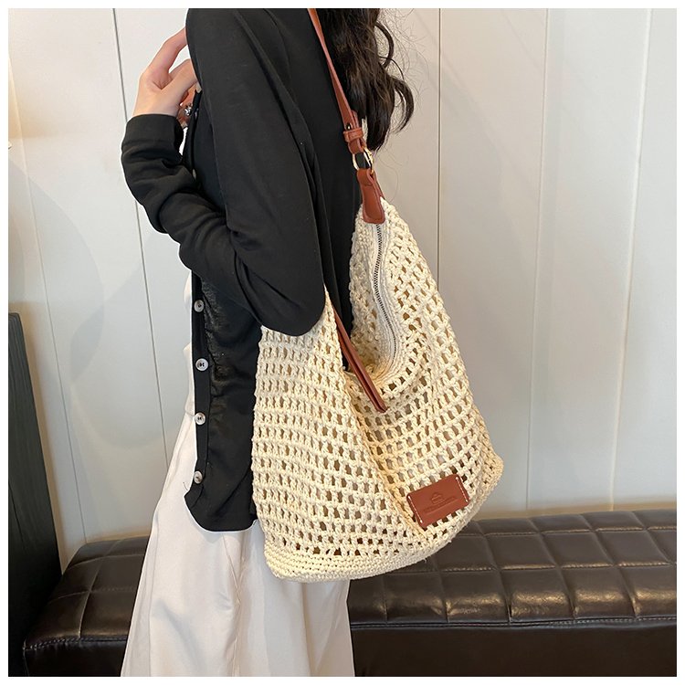 Women's PU Leather Openwork Woven Shoulder Bag detail 21
