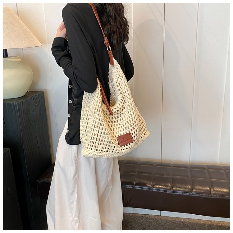 Women's PU Leather Openwork Woven Shoulder Bag detail 22