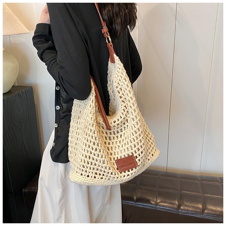 Women's PU Leather Openwork Woven Shoulder Bag detail 23