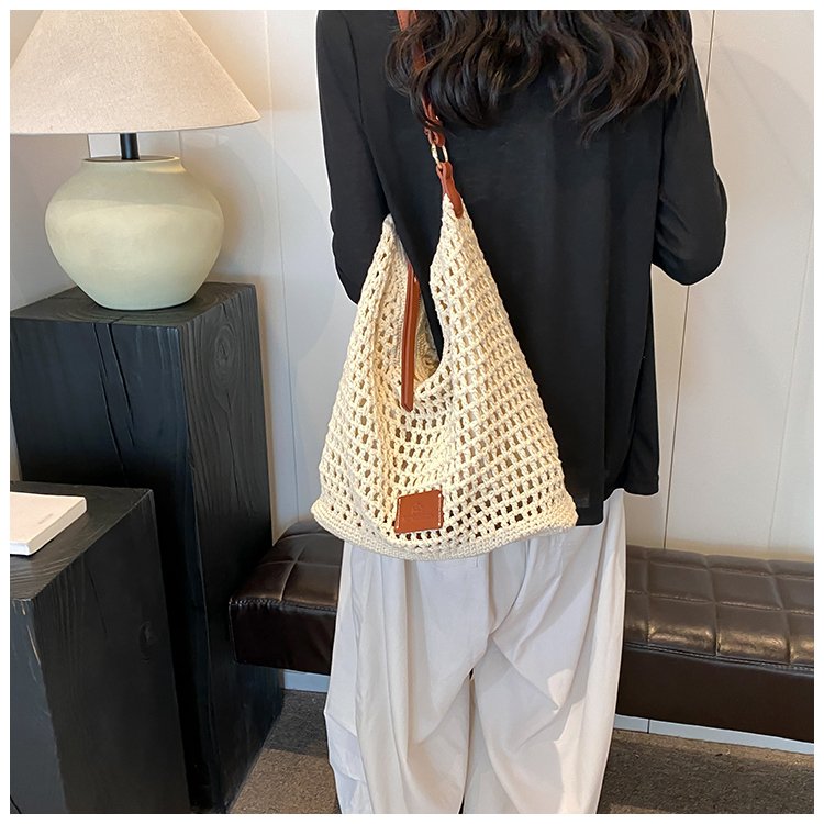 Women's PU Leather Openwork Woven Shoulder Bag detail 25