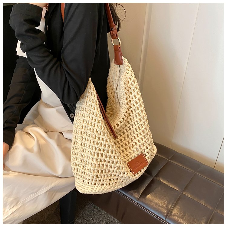 Women's PU Leather Openwork Woven Shoulder Bag detail 27