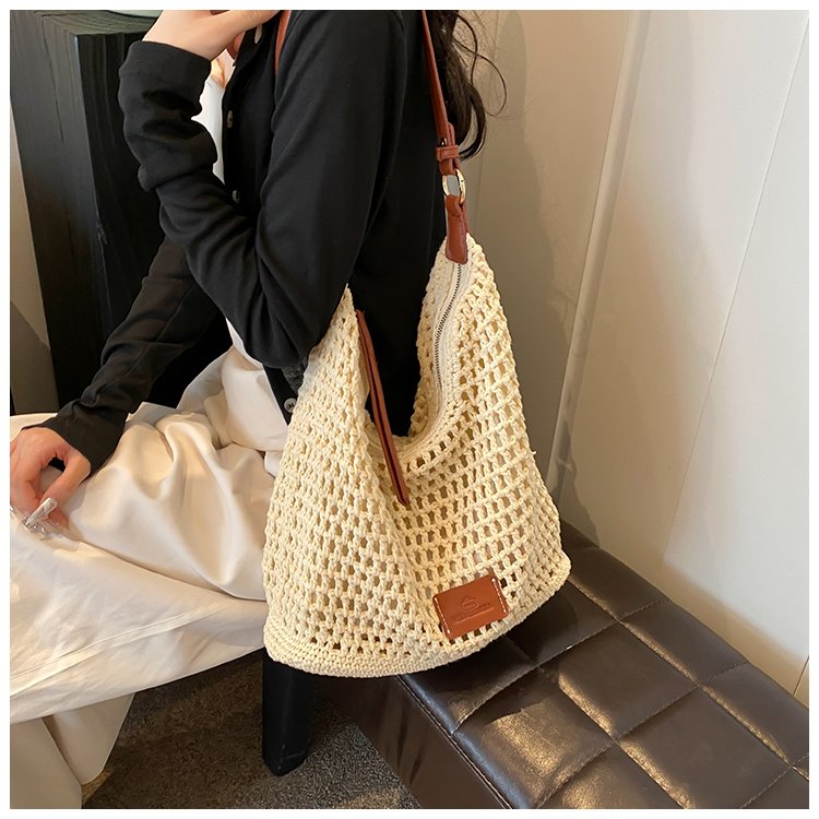 Women's PU Leather Openwork Woven Shoulder Bag detail 28